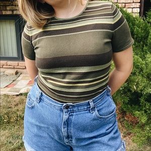 Vintage Green Color Block Tee